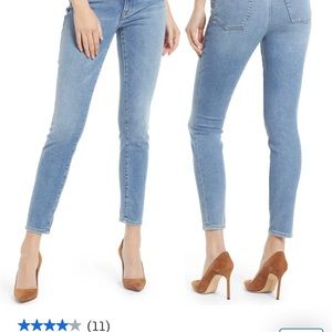Good American suede skinny jeans